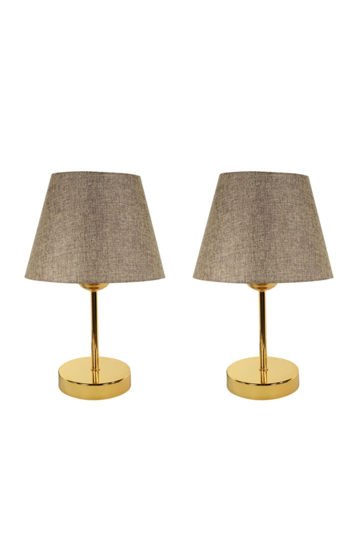 Bysay Fiesta Fiesta Sun Metal Ayaklı Ikili Abajur Masa Lambası - Gold (Kahve)