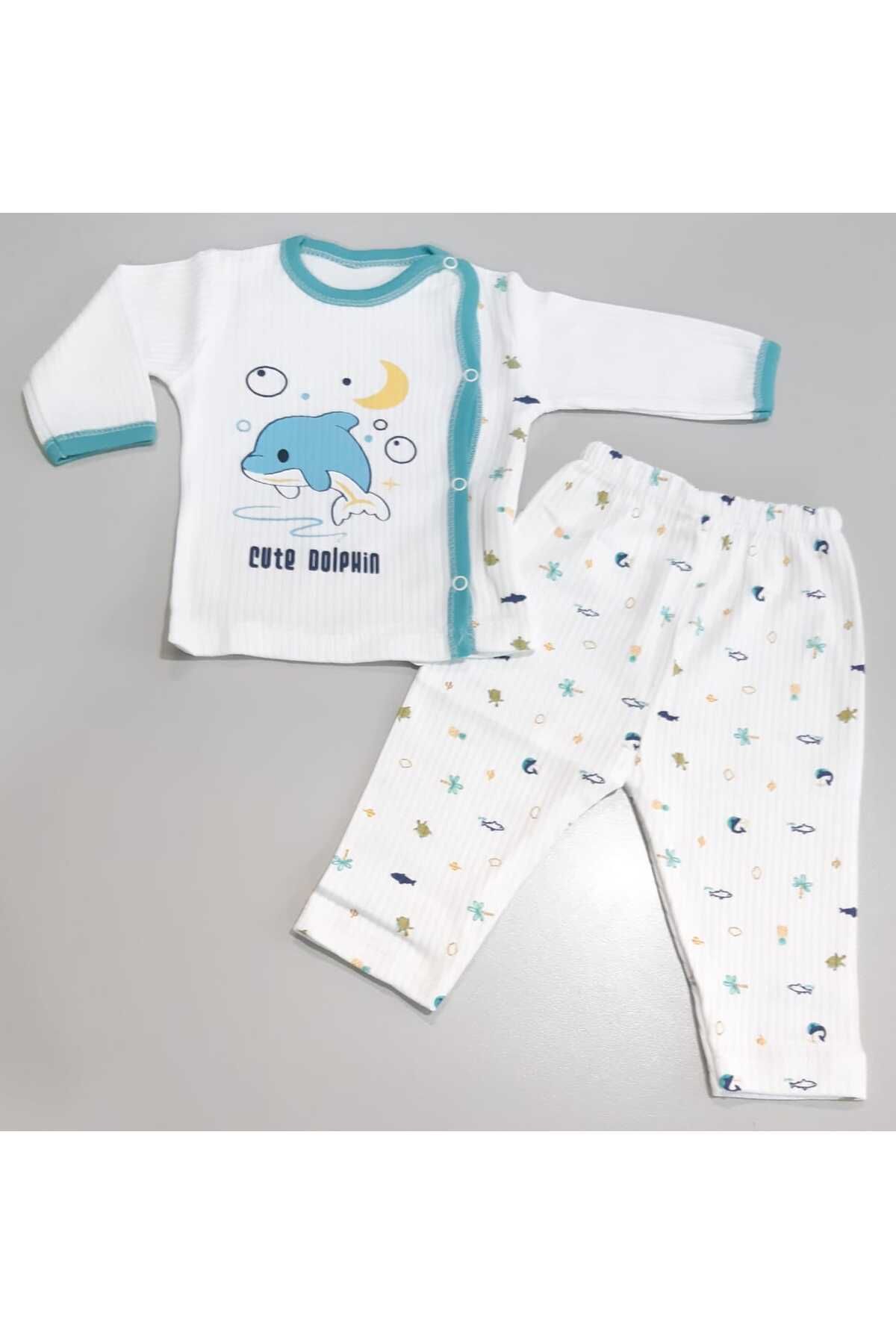 Sönmez Baby CUTE SEVİMLİ YUNUS ÜÇ PARÇA ZIBIN BEBE TAKIMI