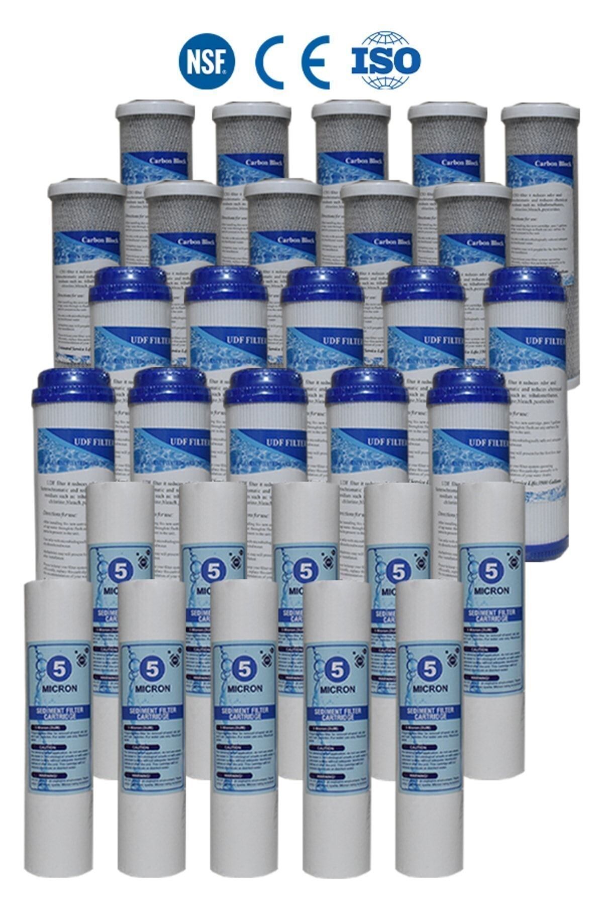 Filter Store Açık Kasa Su Arıtma Cihazı Uyumlu Filtresi Çift Karbon 3 Aşama Avantaj Paket 10 Takım