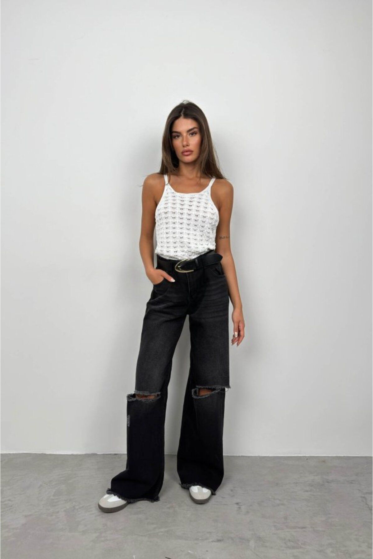 ARUZ MODA Askılı Triko Bluz