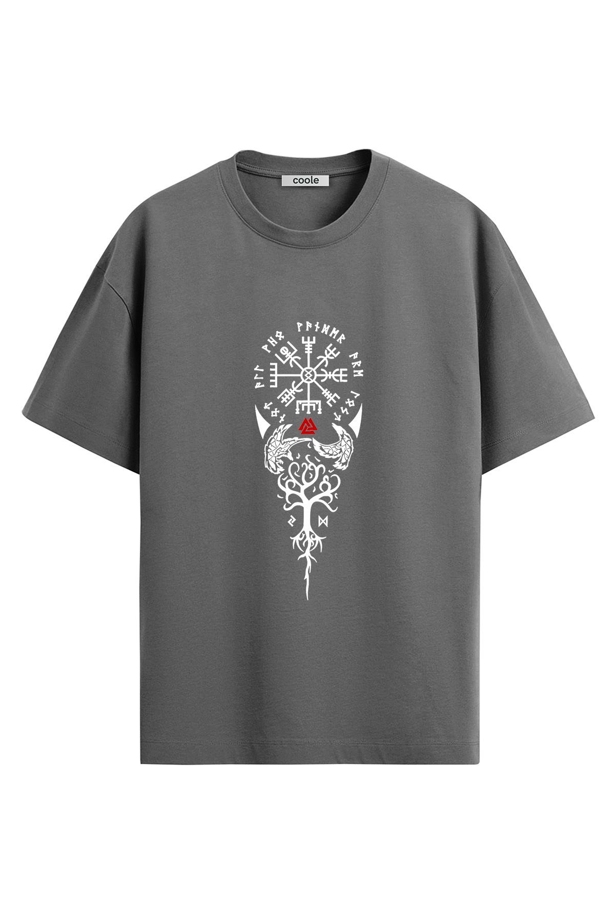 COOLE Erkek Viking Pusulası Baskılı Regular Kalıp T-Shirt