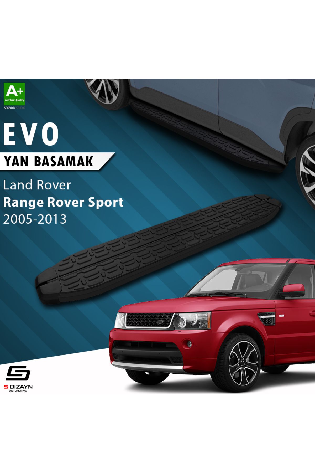 S Dizayn S-Dizayn Land Rover Range Rover Sport Evo Siyah Yan Basamak 183 Cm 2005-2013 A+ Kalite
