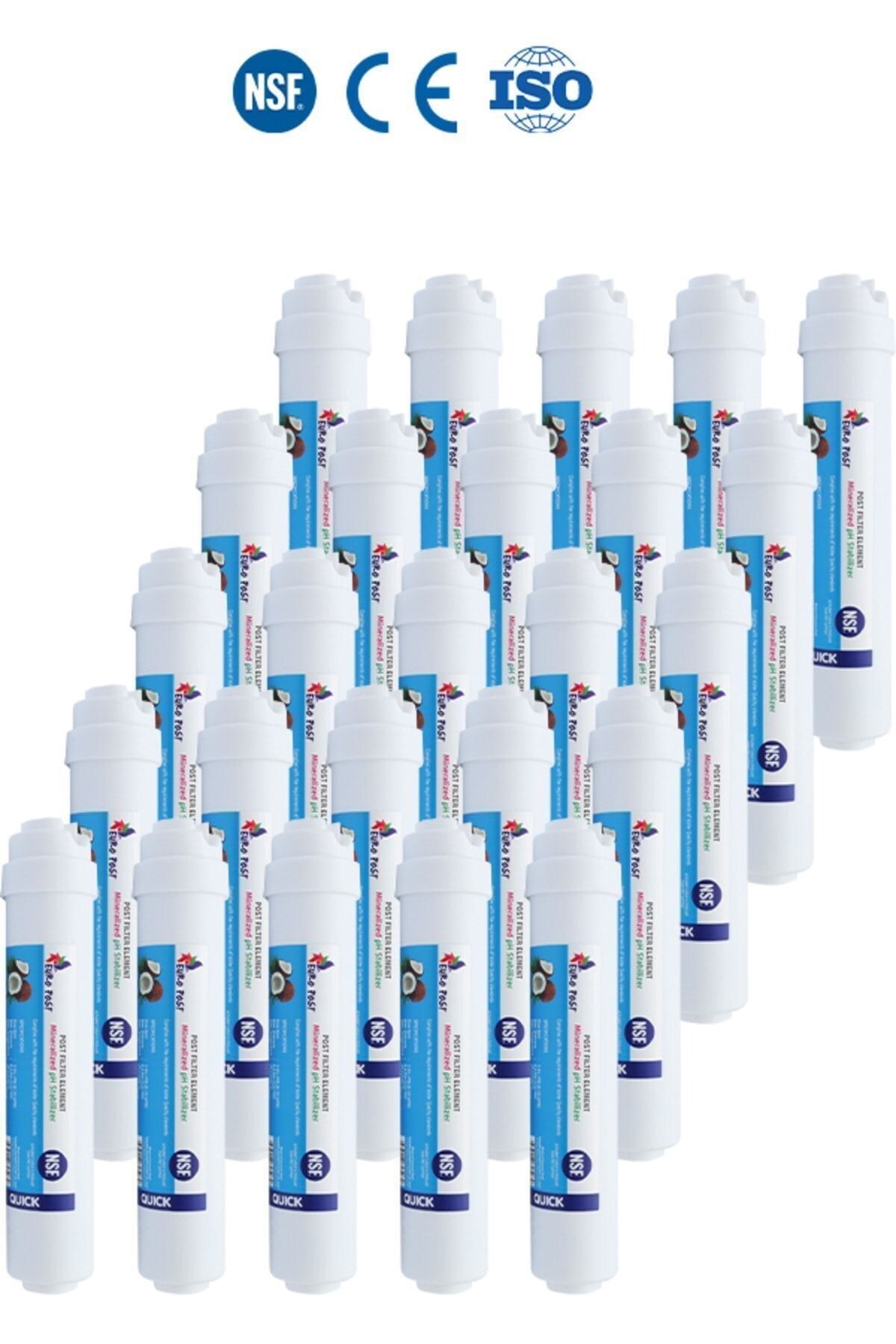 Filter Store Su Arıtma Cihazı Uyumlu Kokonat Bazlı Tatlandırıcı Filtresi 25 Adet Quick Bağlantılı