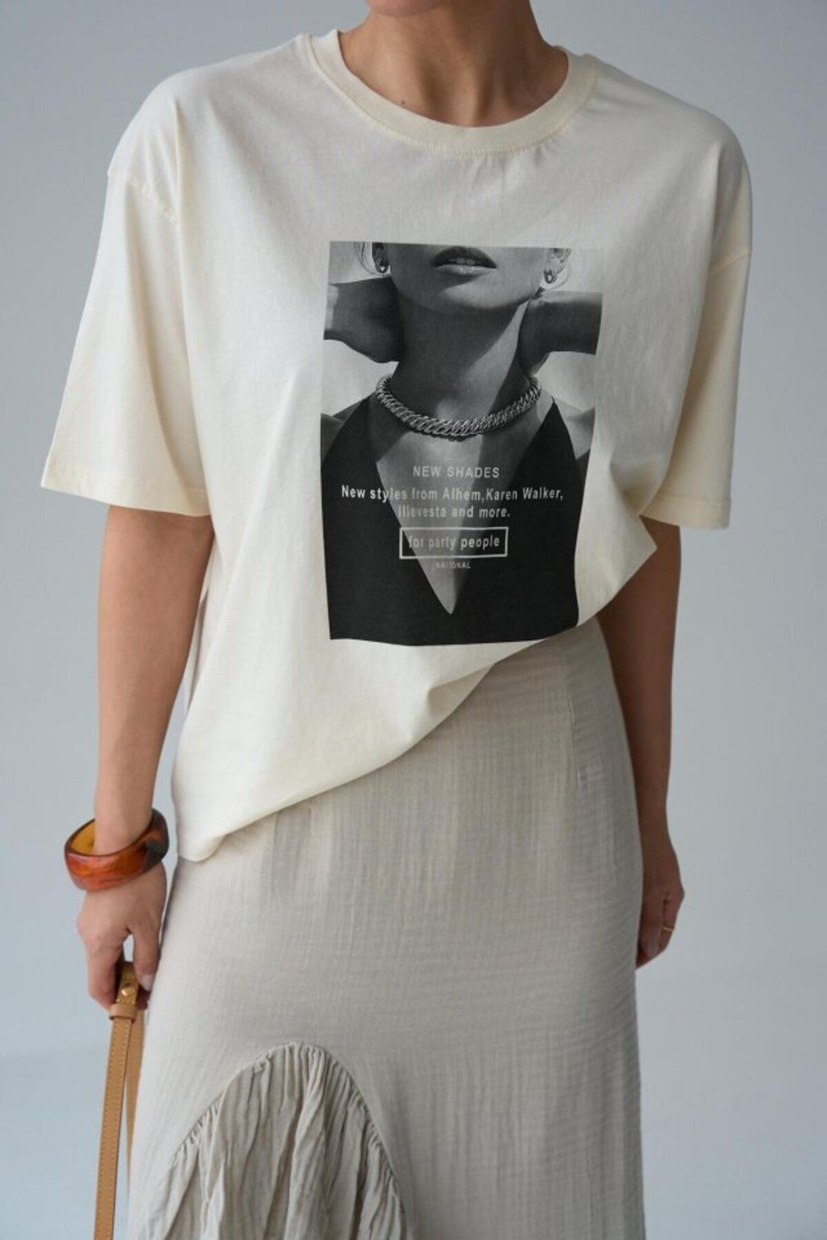 anizmir Resim Baskılı T-Shirt - Ekru