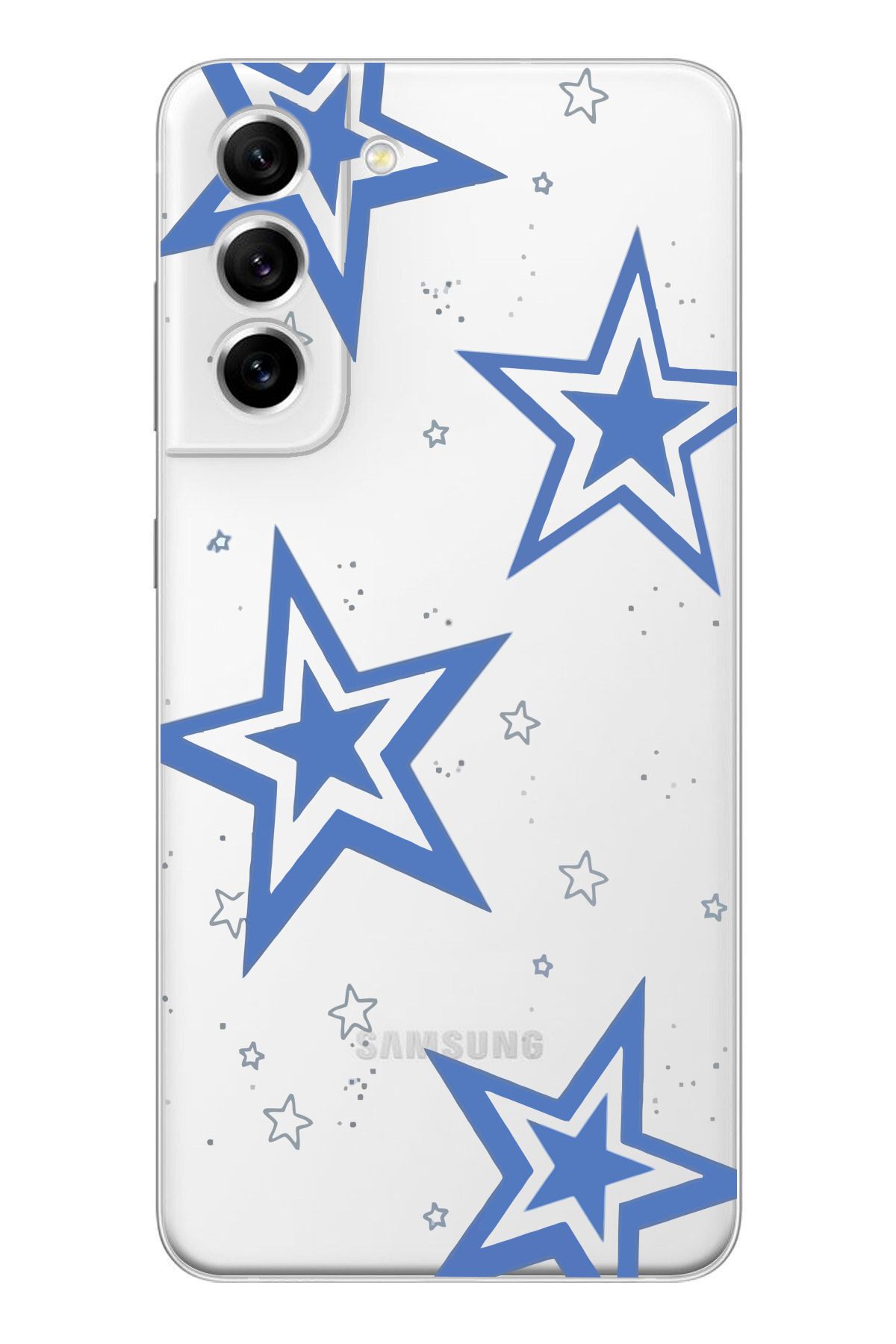 moonset Samsung Galaxy S21 Uyumlu Yıldız Tasarımlı Baskılı Şeffaf Telefon Kılıfı
