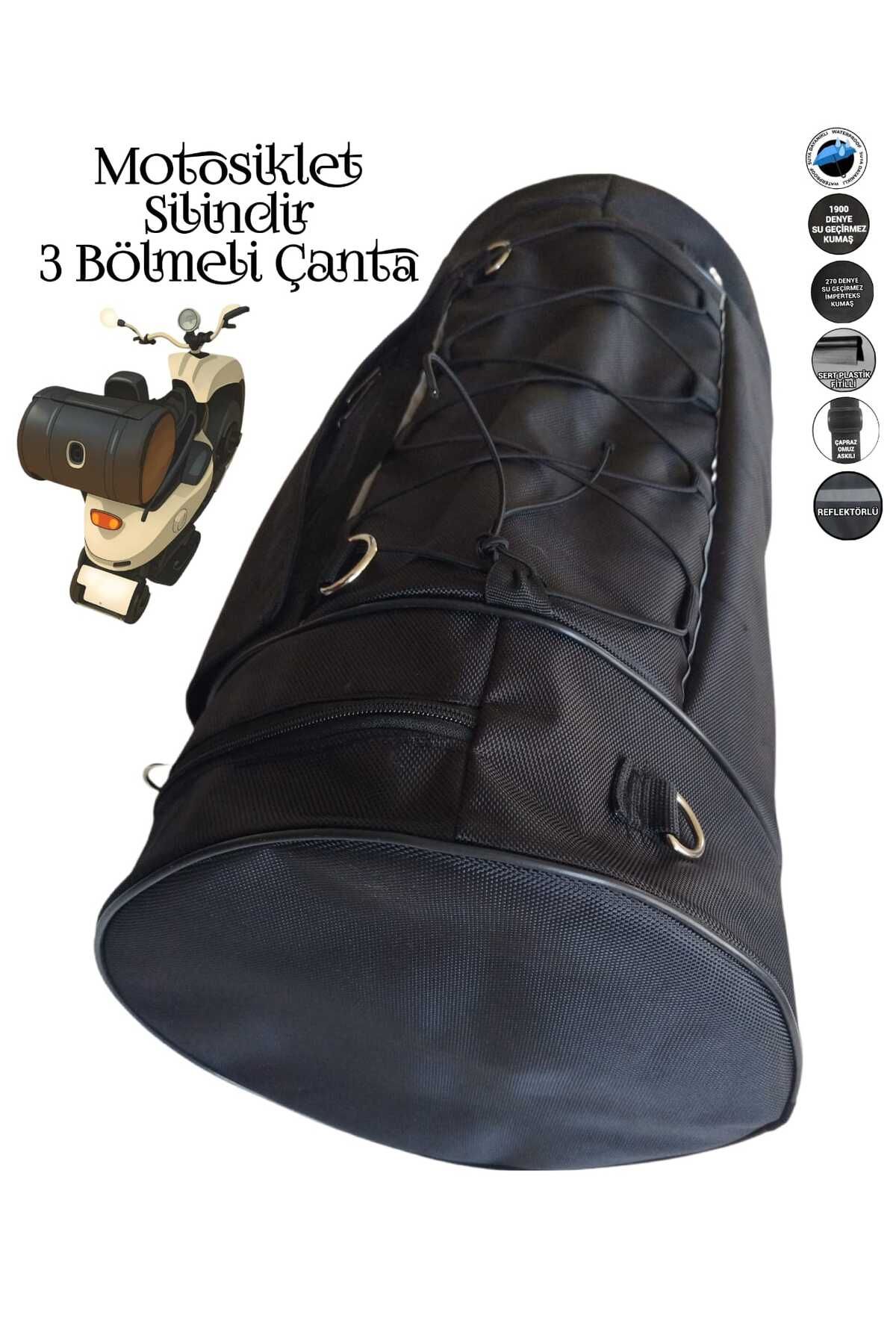 SEVBAGS MOTOSİKLET SİLİNDİR ÇANTA 3 BÖLMELİ