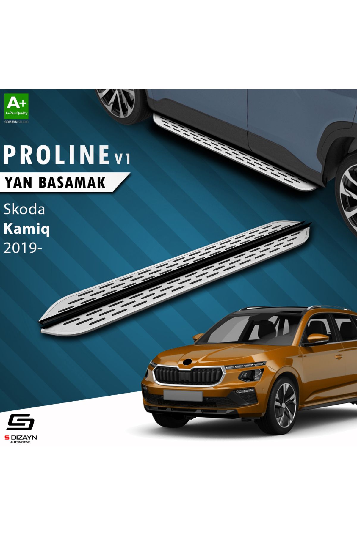 S Dizayn S-Dizayn Skoda Kamiq OEM Still Pro V1 Aluminyum Yan Basamak 183 Cm 2019 Üzeri A+ Kalite