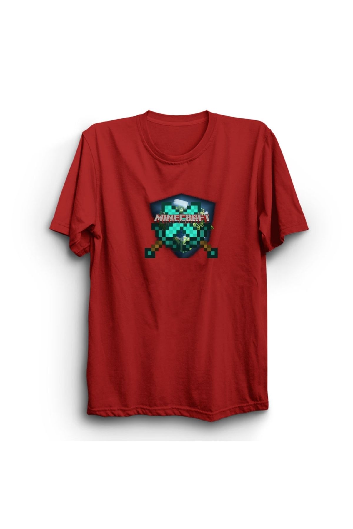 The Fame Minecraft, Shield, Game, Oyun Baskılı %100 Pamuk Unisex Tişört
