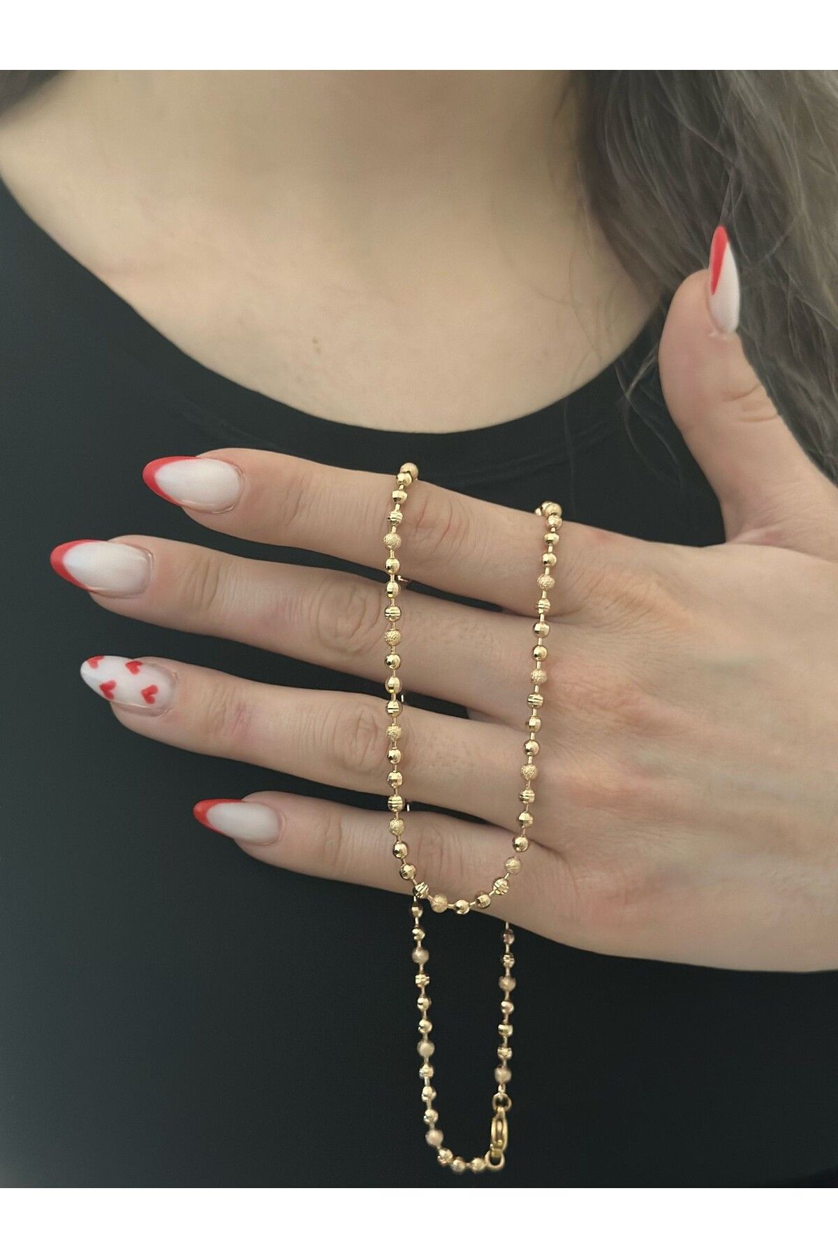 MyladyAccessoriess Rose Gold Sıralı Topçuk DEtay Çelik Kolye