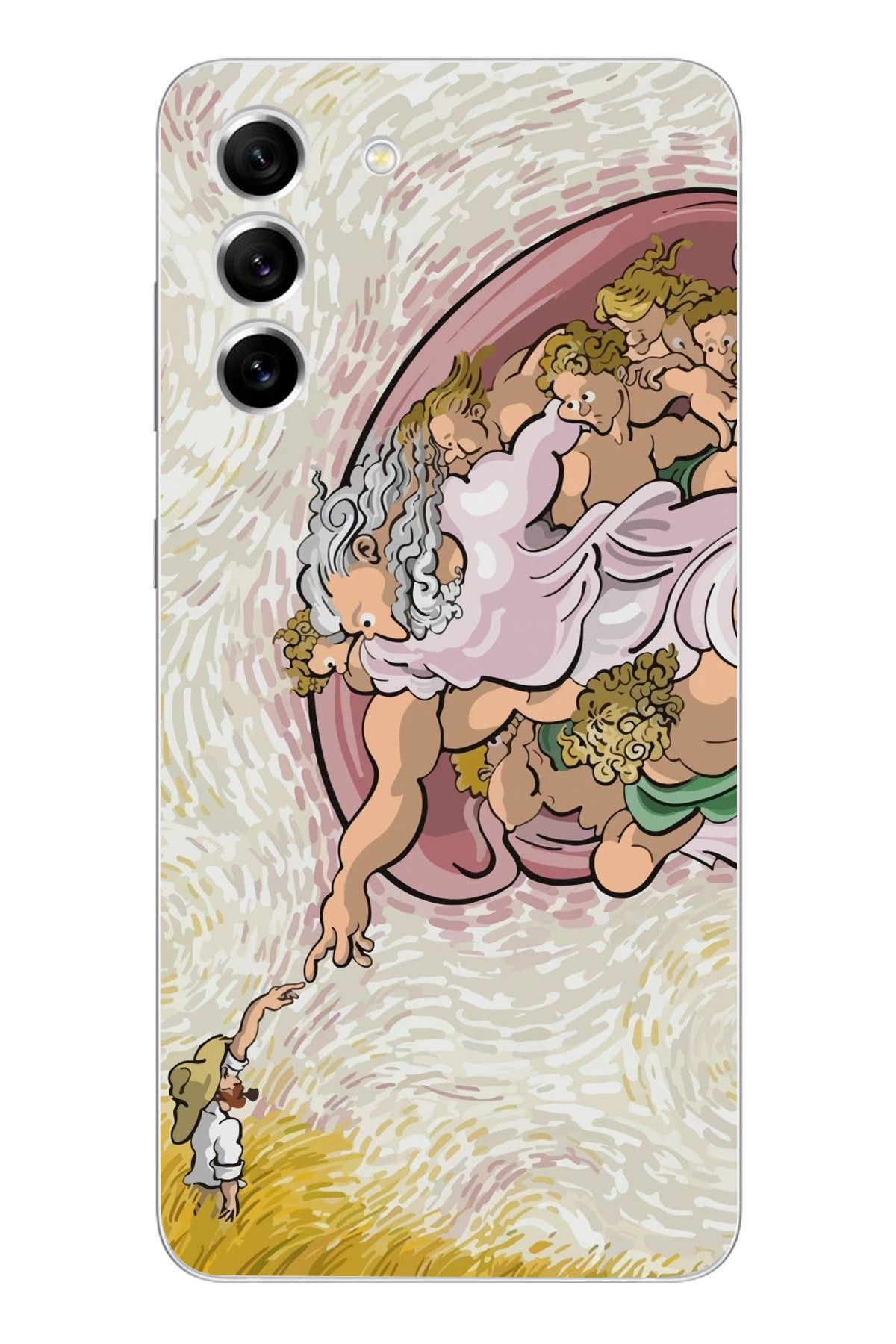 moonset Samsung Galaxy S21 Uyumlu Van Gogh Tasarımlı Baskılı Şeffaf Telefon Kılıfı