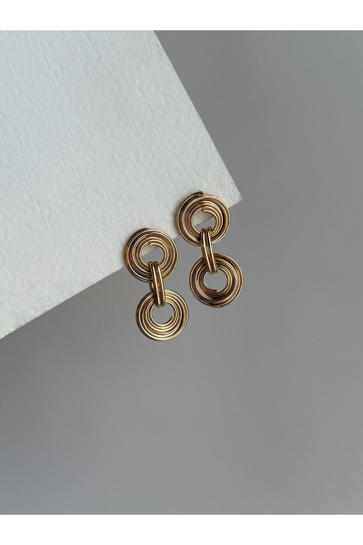 Owentis Çelik Rose Gold Vintage Model Sarmal Chilton Küpe -kararma yapmaz-