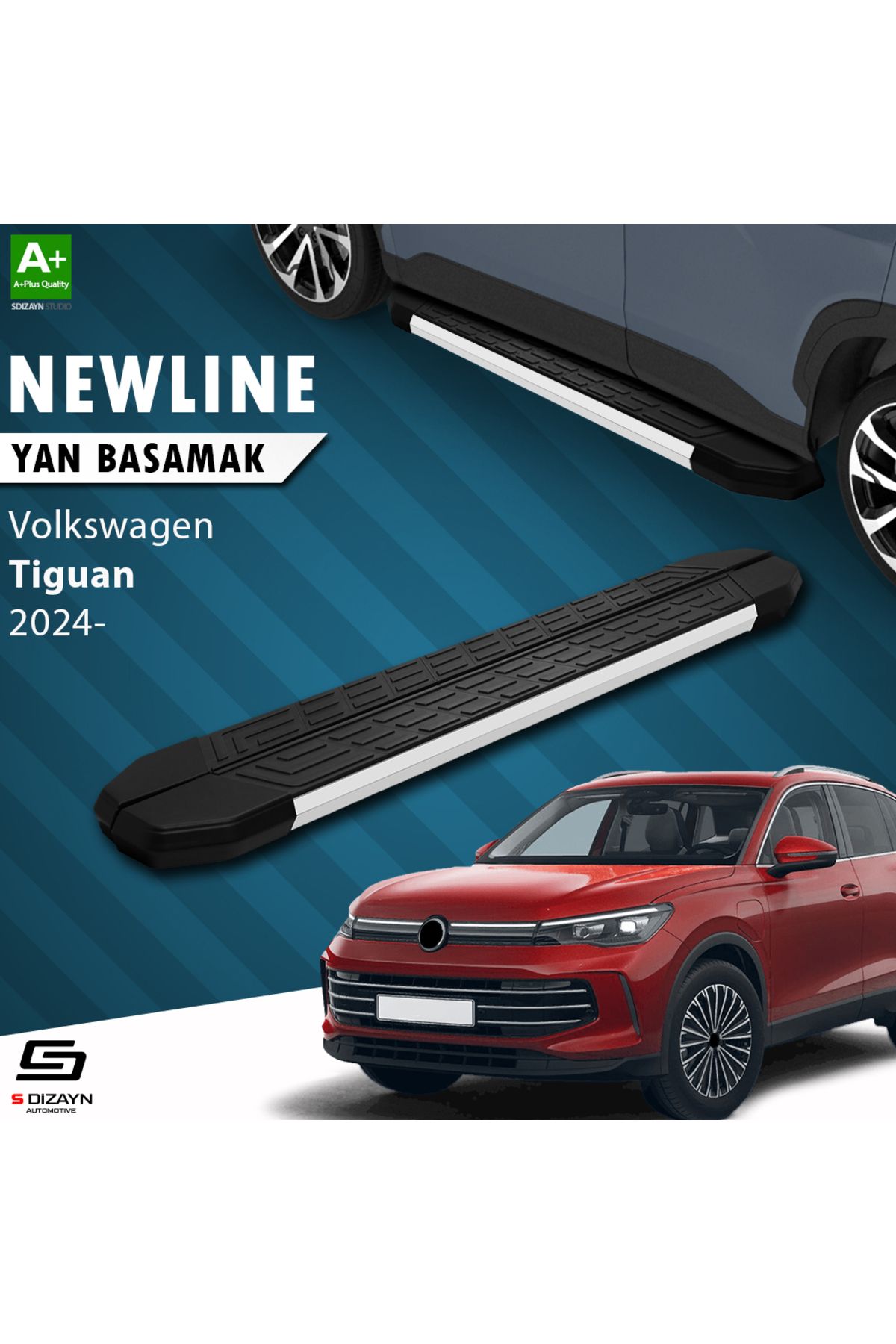S Dizayn S-Dizayn VW Tiguan 3 NewLine Aluminyum Yan Basamak 183 Cm 2024 Üzeri A+ Kalite