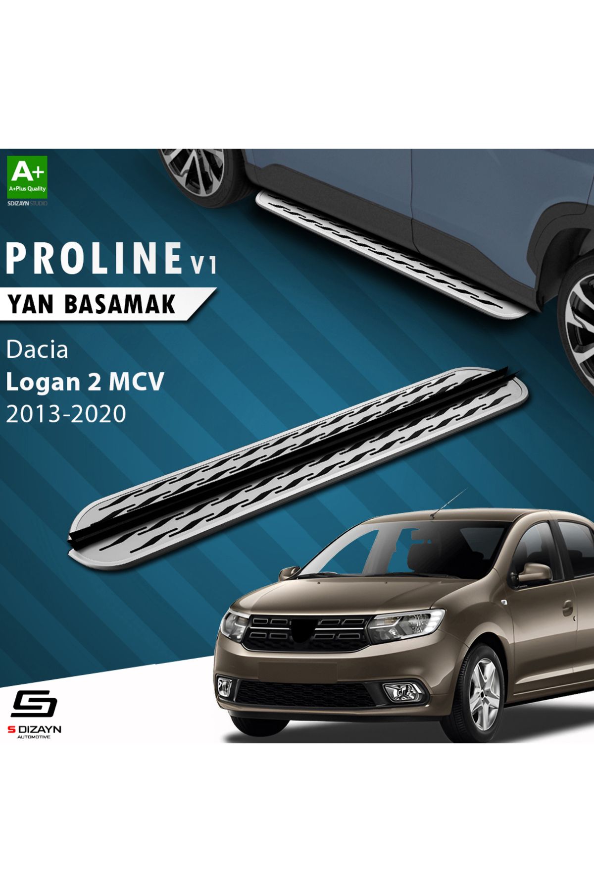 S Dizayn S-Dizayn Dacia Logan 2 MCV OEM Still Pro V2 Aluminyum Yan Basamak 183 Cm 2013-2020 A+ Kalite