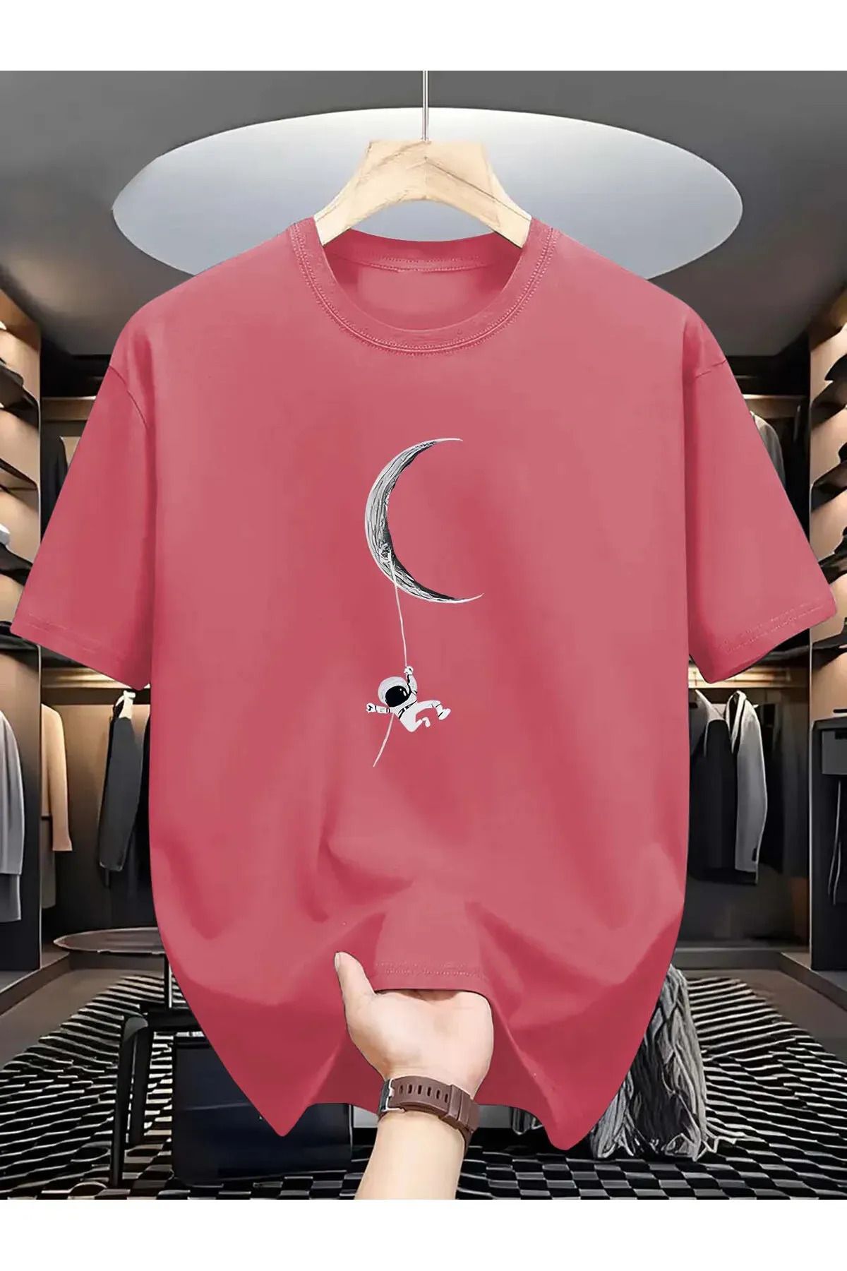 FeaR LeeS Moon Baskılı Oversize T-shirt