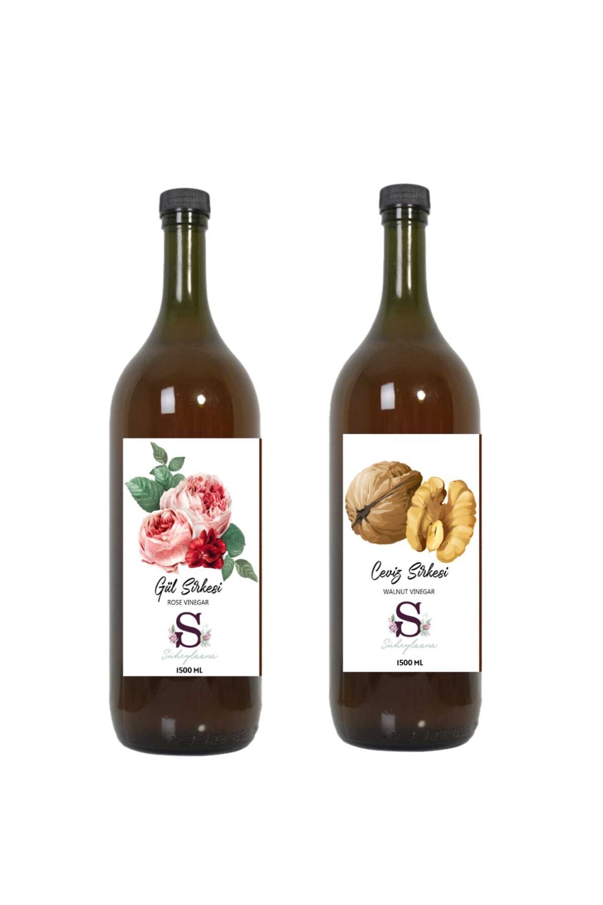 Süheylaana Doğal Gül Sirkesi 1500 Ml - Doğal Ceviz Sirkesi 1500 Ml
