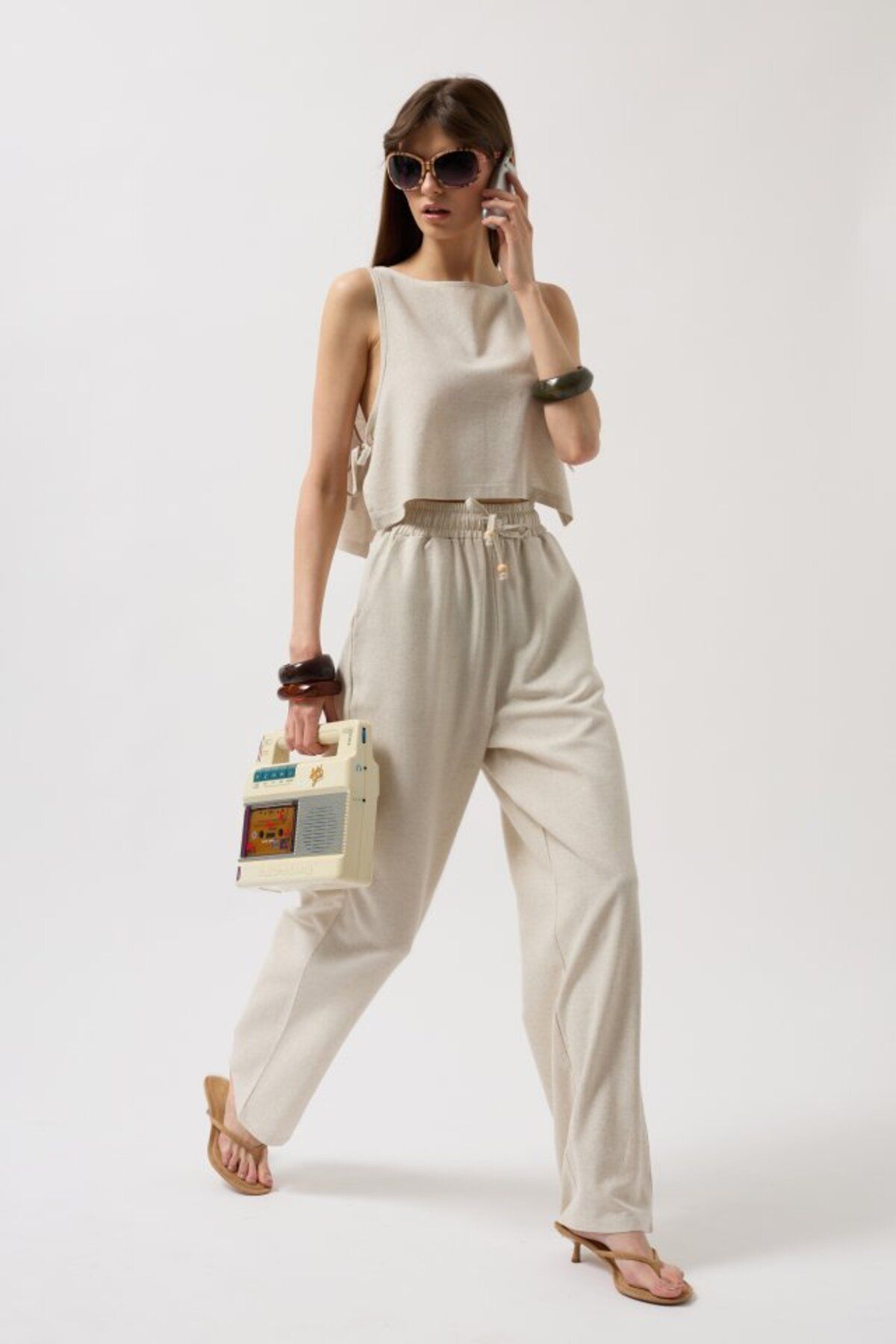 ARUZ MODA Yandan Bağlamalı Crop Bluz