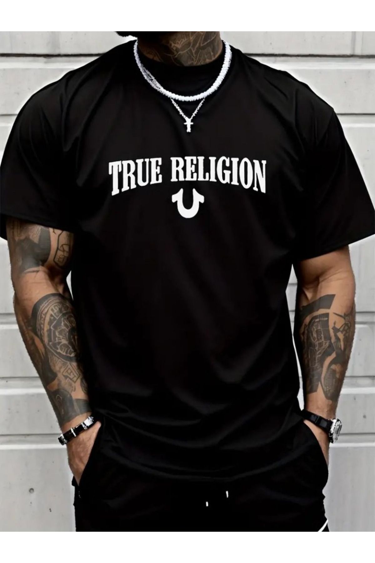ARUZ MODA Erkek True Religion Baskılı Süprem T-shirt