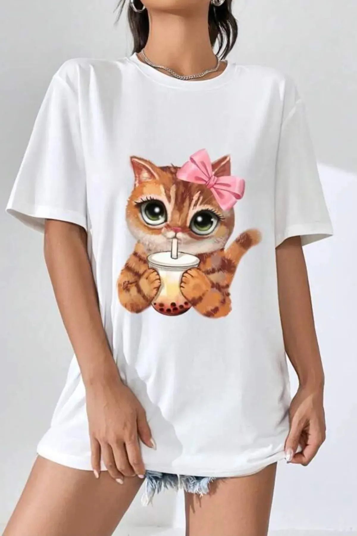 FeaR LeeS Cartoon Grafik Kadın T-shirt