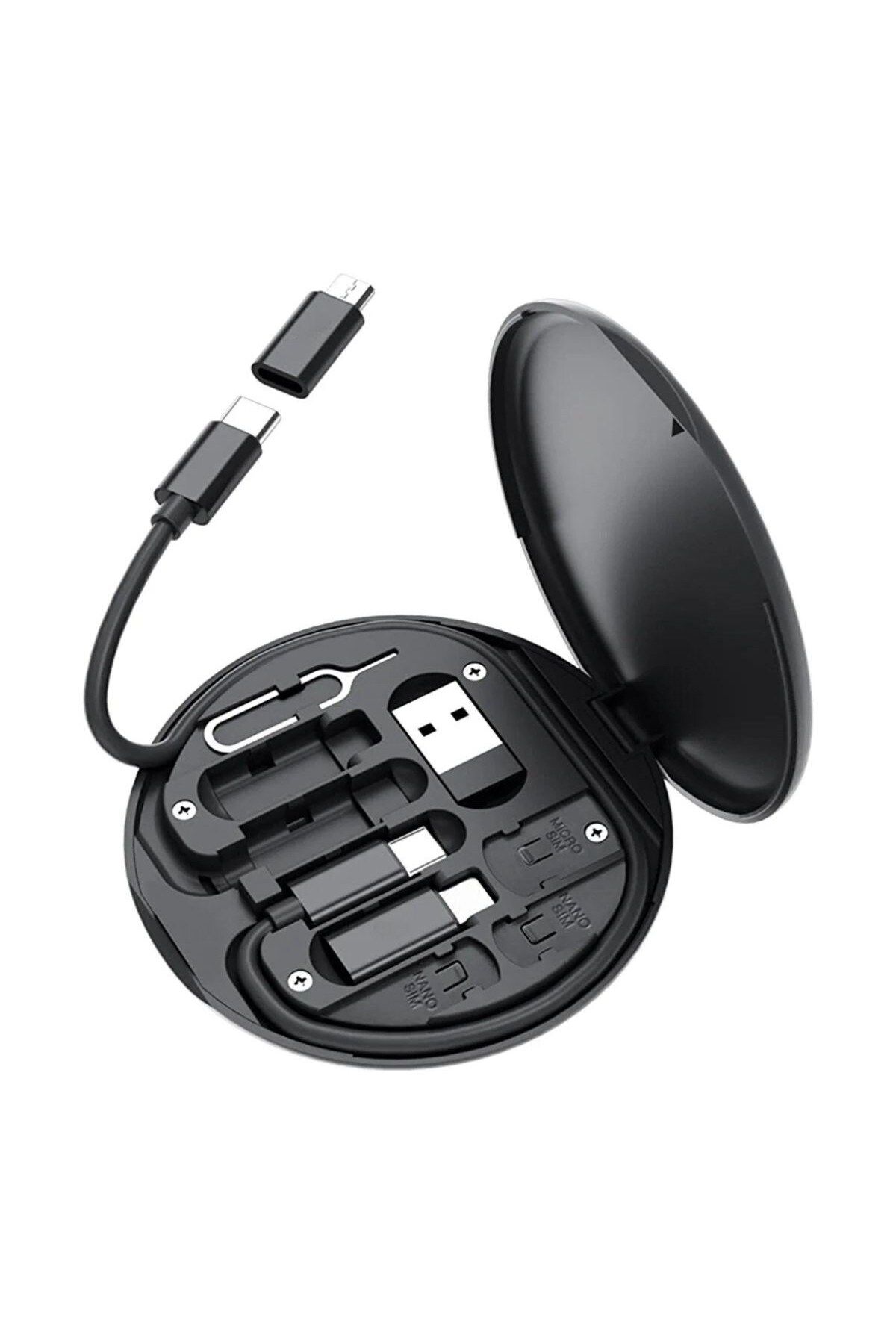 Cetiner Group 60w Destekli Kablo Kutusu Seyahat Kablo Seti 5'i 1 arada USB Type-C Şarj Kablosu Seti