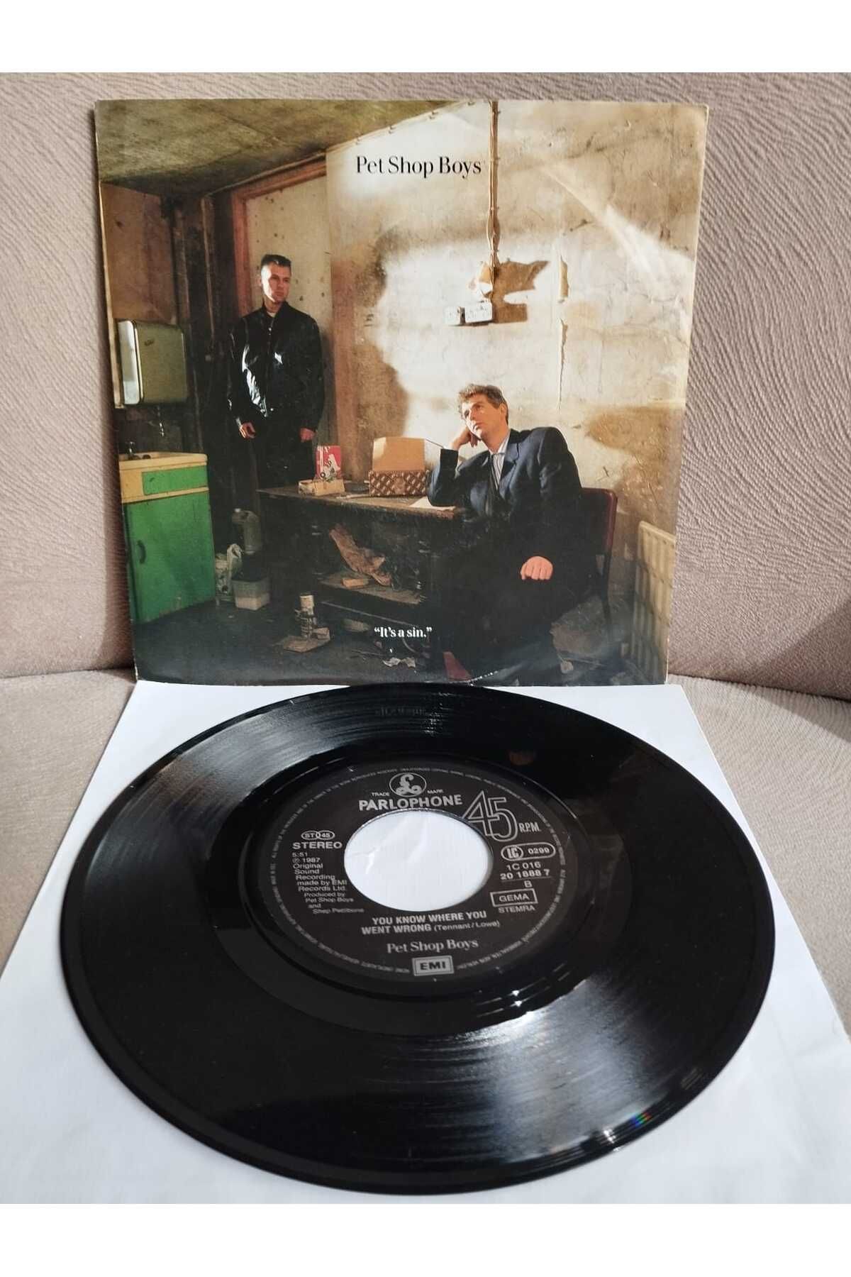 Plakperest PET SHOP BOYS - IT’S A SIN - 1987 ALMANYA BASIM 45 LİK PLAK-2.el