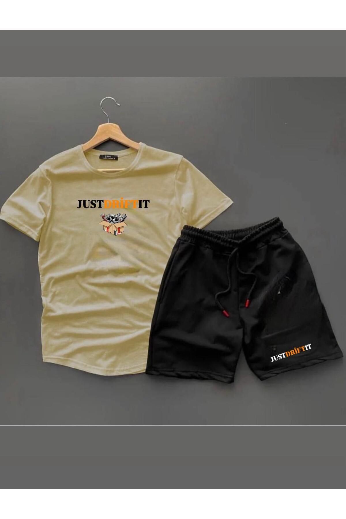 woonkey UNISEX OVERSİZE BASKILI TİŞÖRT ŞORT 2'Lİ SET YENİ SEZON
