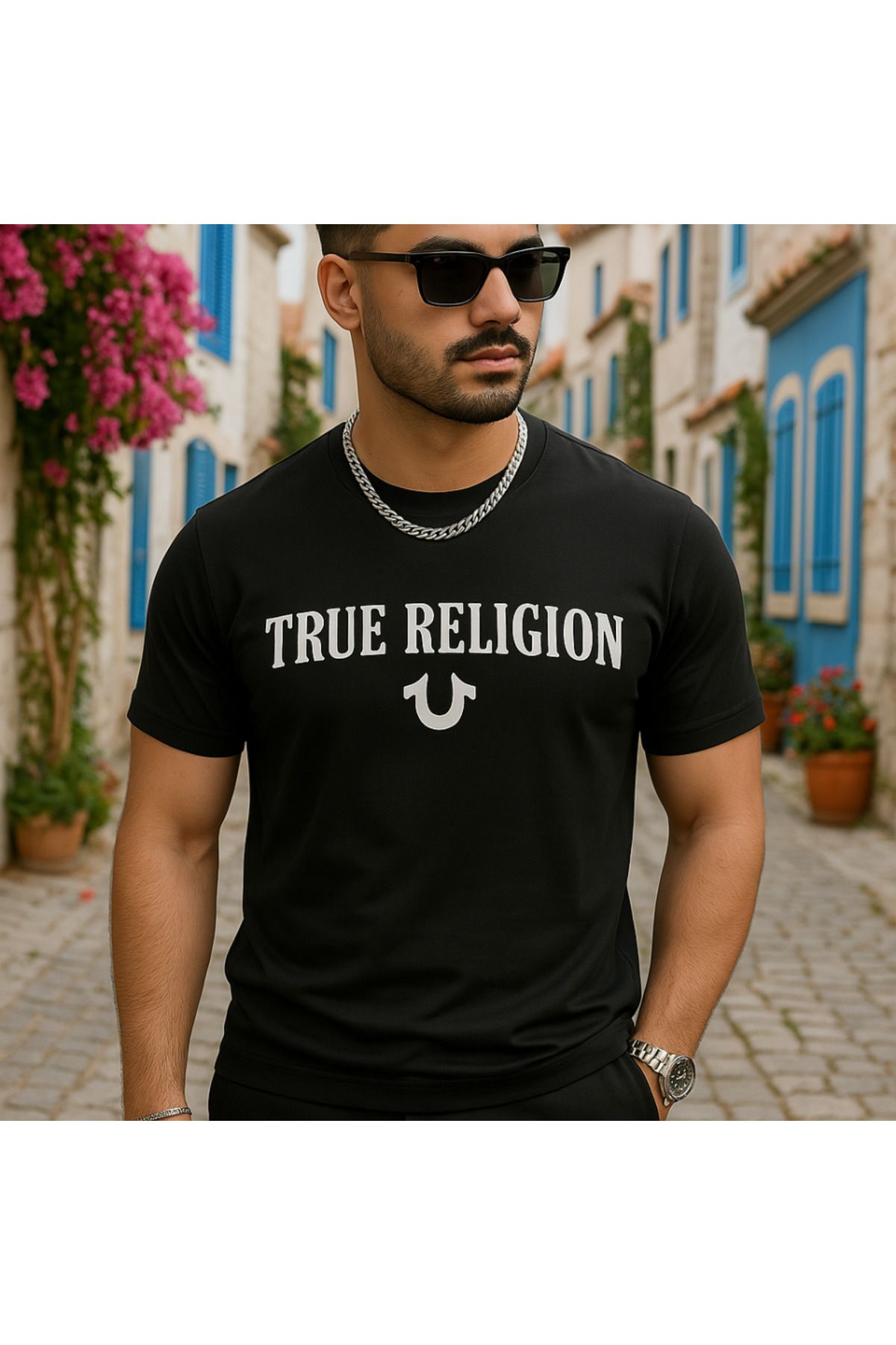 ARUZ MODA Erkek True Religion Baskılı Süprem T-shirt