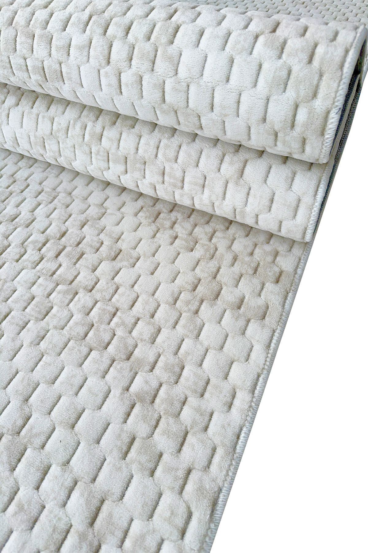 SERİA HALI Margo Fildişi Geometrik Tozumaz Salon Koridor Balkon Teras Bahçe Oturma Odası Halısı AL0751a