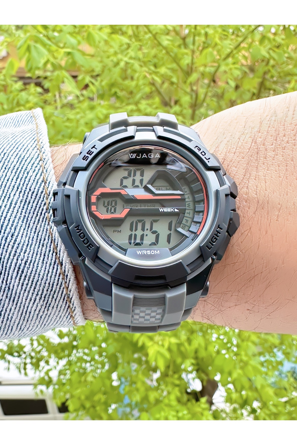 Jaga-10 Atm Waterproof Silicone Cord Men's Wrist Watch with Chronometer 2