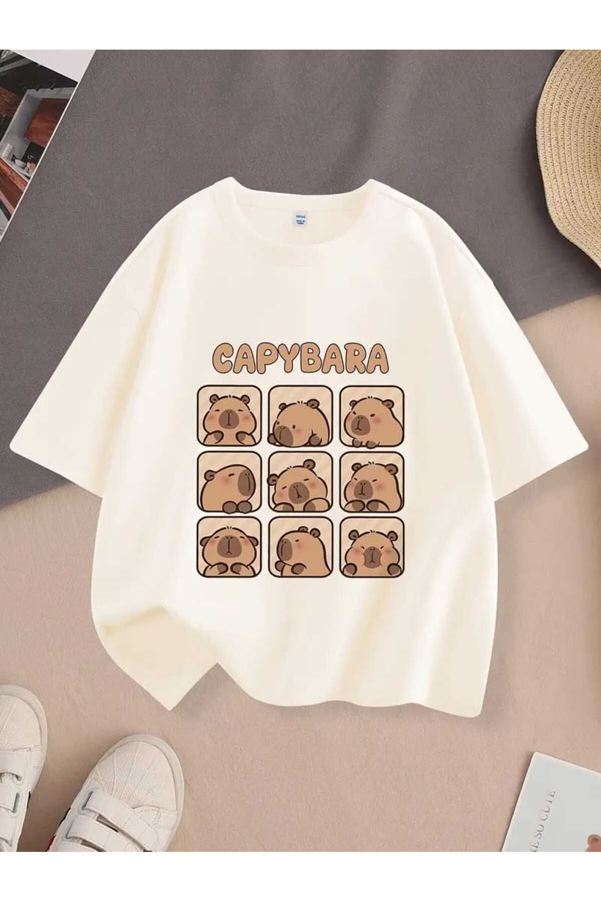 MECH BUTİK CapyBara Baskılı Unisex Tişört T-Shirt