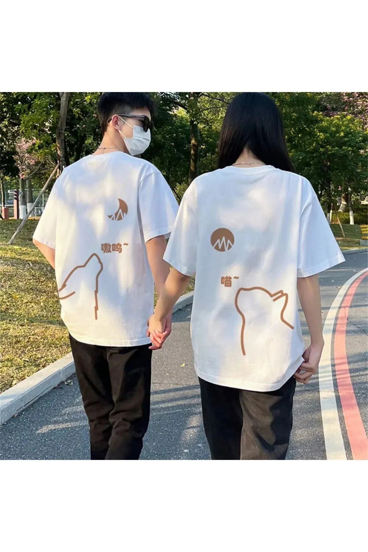 FeaR LeeS 2 Adet Tir Harajuku Style Çift Sevgili Kombinleri Couple Clothing Yeni Sezon