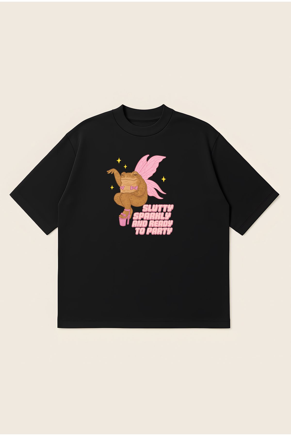 Moon Dancer Slutty Sparkly Unisex Oversize Baskılı Boxy Fit Kalın Kumaşlı T-shirt
