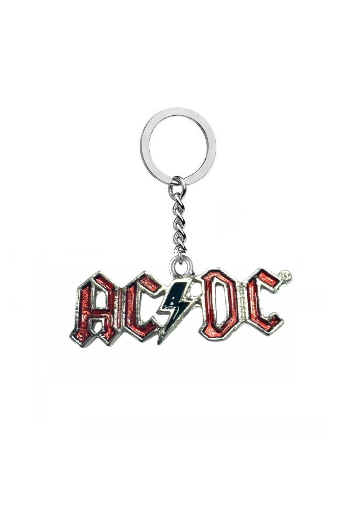 Herşey Nota AC/DC Anahtarlık – Zincirli Metal Tasarım, Rock Müzik Aksesuarı, Unisex