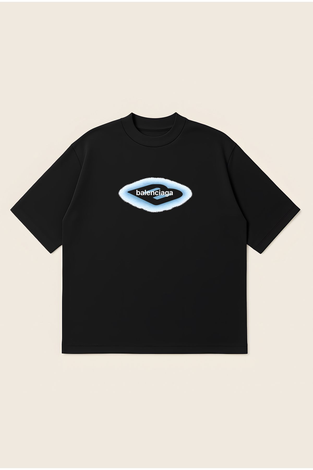 Moon Dancer Balenciaga Unisex Oversize Baskılı Boxy Fit Kalın Kumaşlı T-shirt
