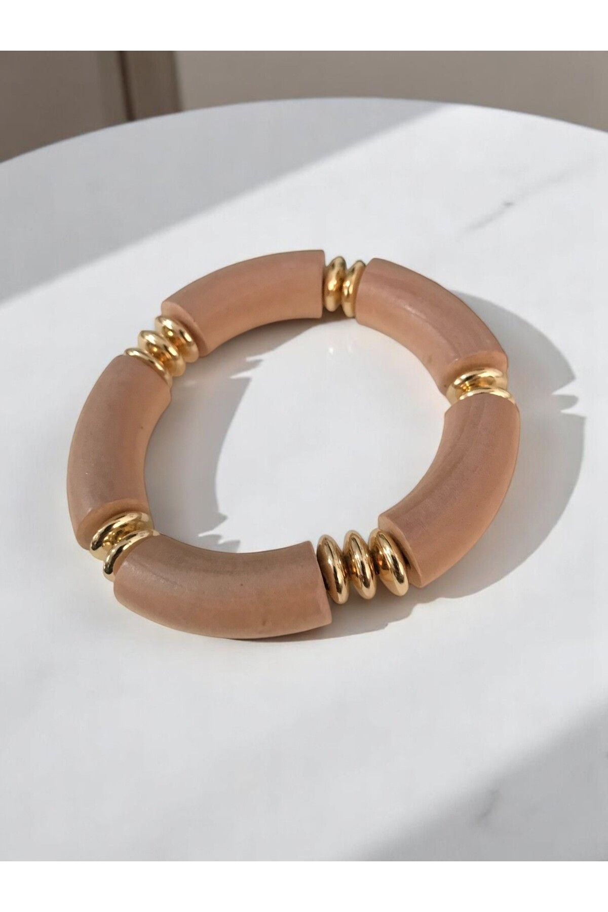 shop KEMİK BİLEKLİK YAVRU AĞIZI GOLD DETAYLI KOPMAZ HER BİLEK İLE UYUMLU ESNEK