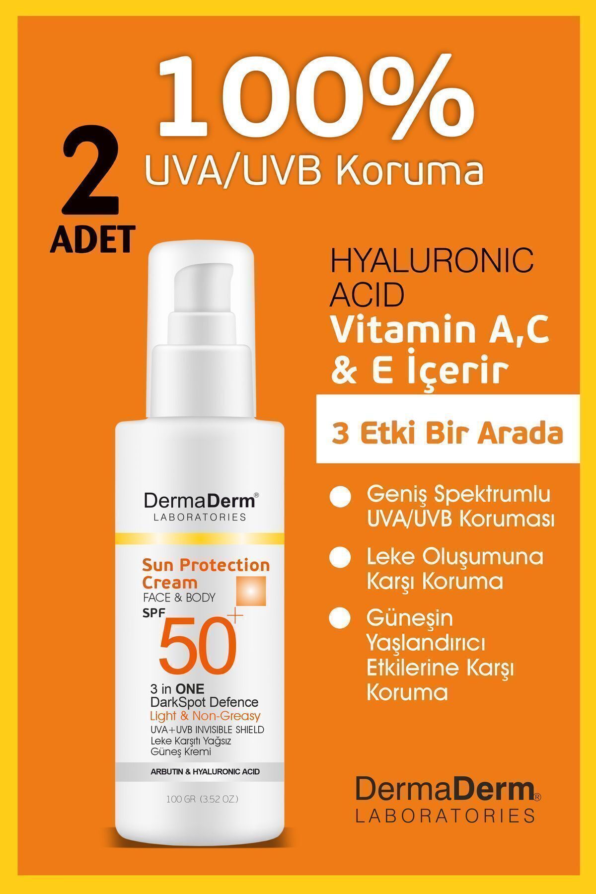 DermaDerm-SPF50+ 100Ml Sunscreen - 2 PCS 3