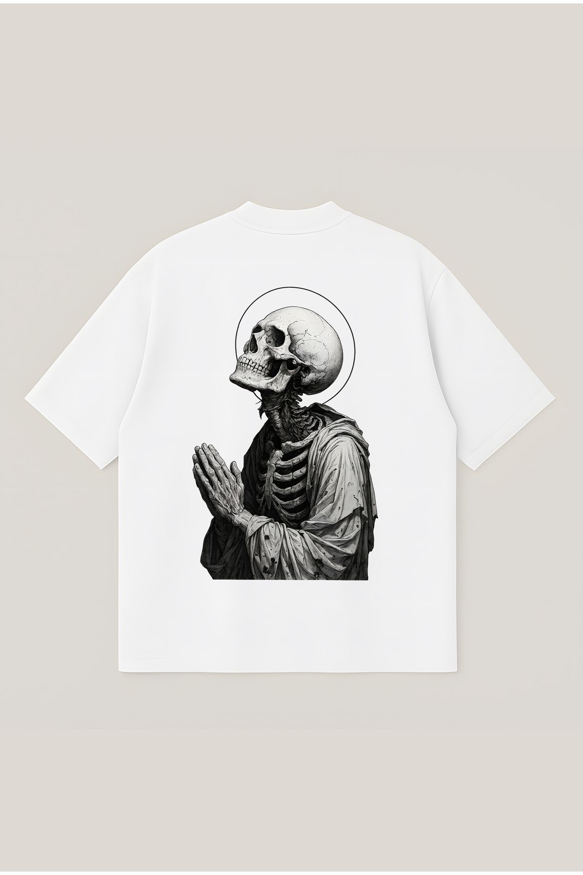 Moon Dancer Pray Unisex Oversize Baskılı Boxy Fit Kalın Kumaşlı T-shirt