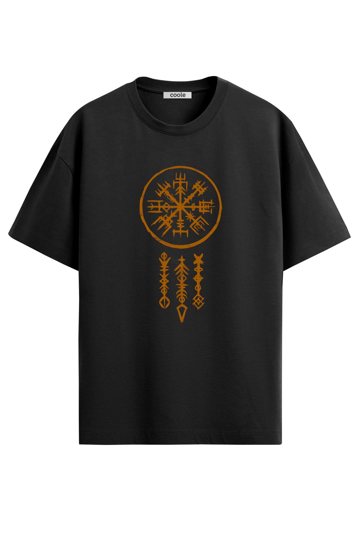 COOLE Erkek Viking Serisi Vegvisir Baskılı Regular Kalıp T-Shirt