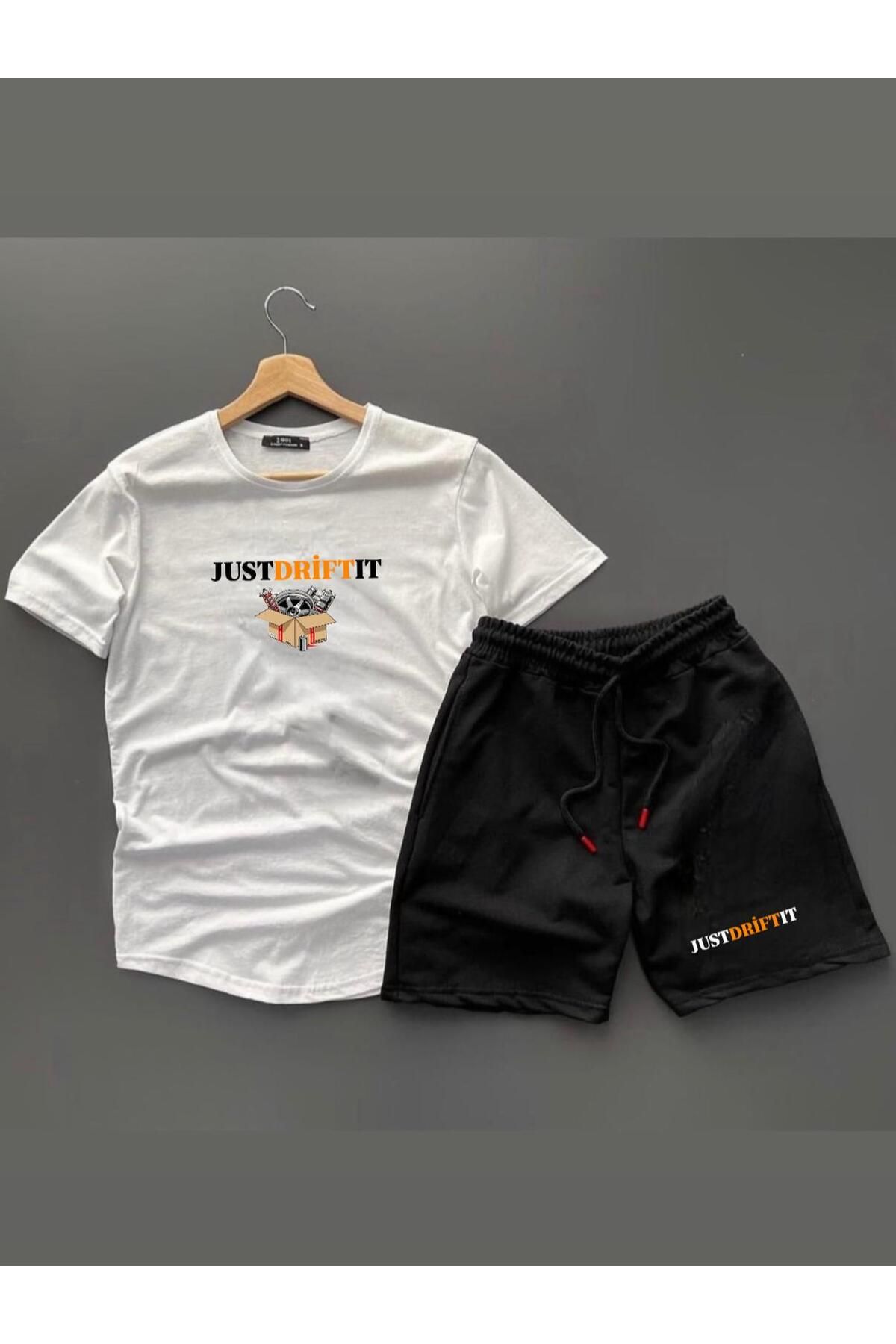 woonkey UNISEX OVERSİZE BASKILI TİŞÖRT ŞORT 2'Lİ SET YENİ SEZON