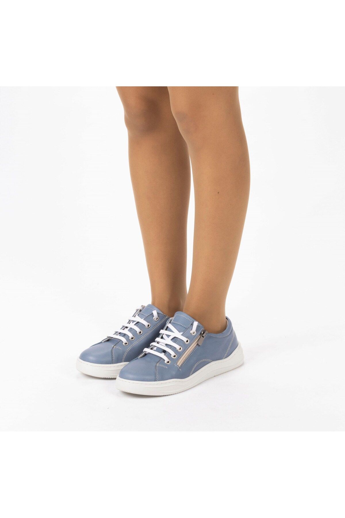 TwoEgoist Kadın Hakiki Deri Geniş Kalıp Günlük Ayakkabı Sneakers