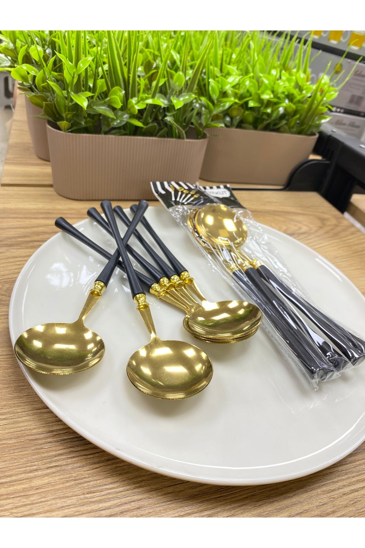 YAKUT gold yemek kaşığı seti