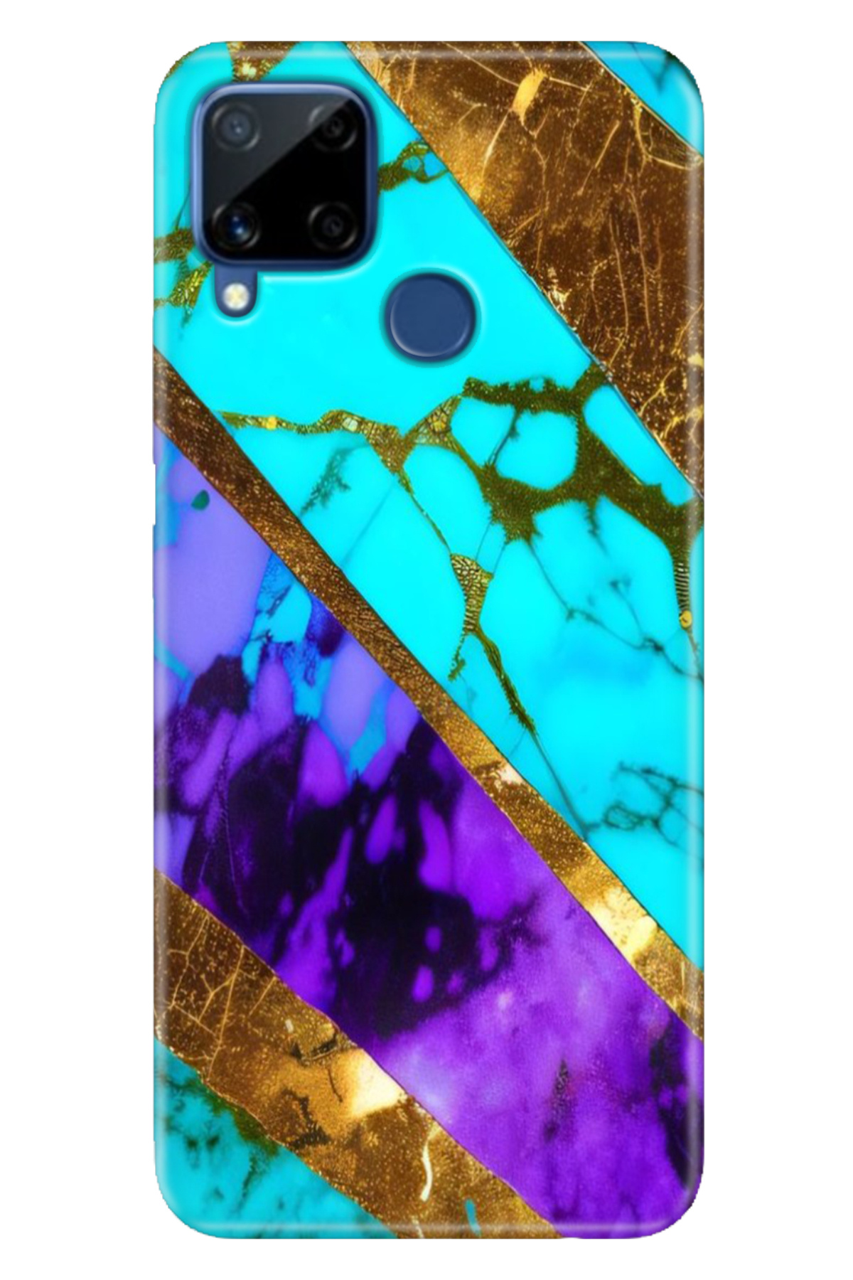 Realme C15 Sheath Patterned Silicone Color TPU UV Decent Marble