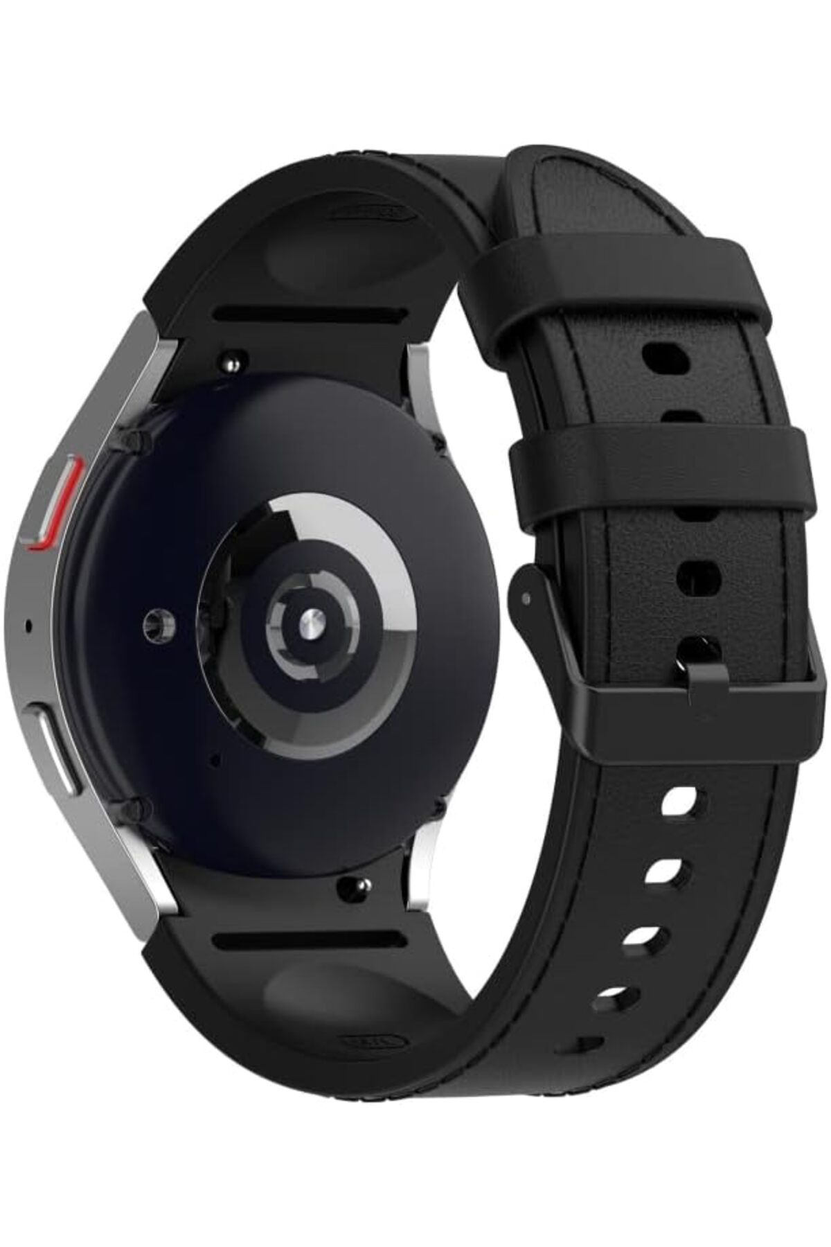 STOREMAX dlshop Deri Dokulu Hibrit 20mm Silikon Kordon Uyumlu Galaxy Watch FE/7/6/5/4 Serisi İçin Yumuşak