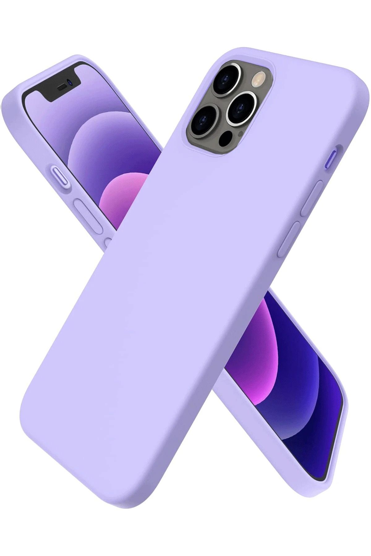 NewFace iPhone 12 Pro Max Kılıf First Silikon - Lila SVLRS