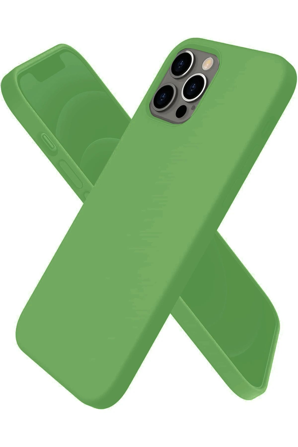 NewFace iPhone 12 Pro Max Kılıf First Silikon - Yeşil SVLRS