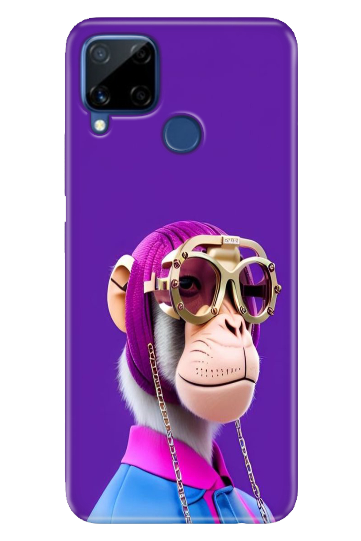 Realme C15 Sheath Patterned Silicone Color TPU UV Monkey