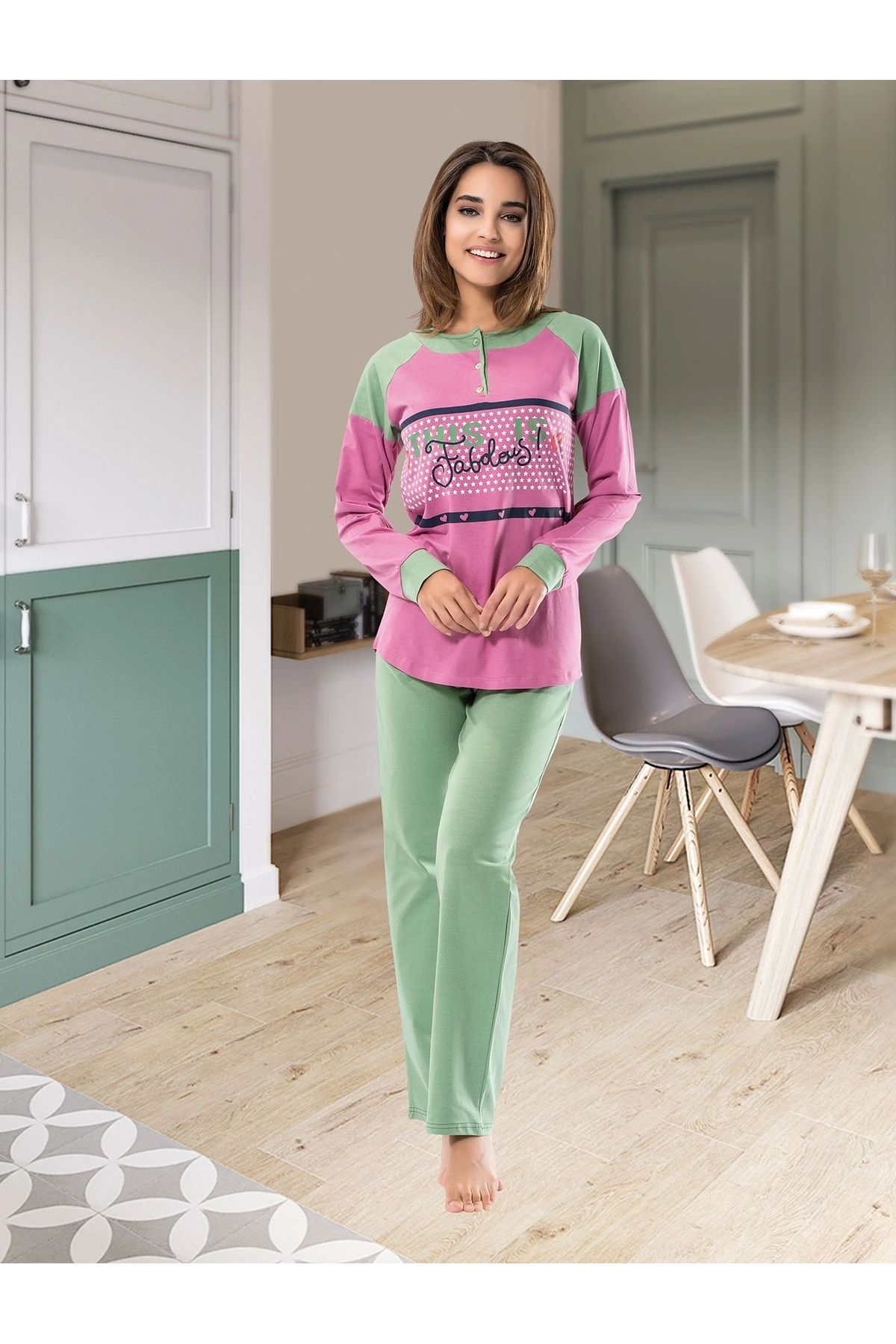 inkasole Uzun Kol Kadın Pijama Takım 1120