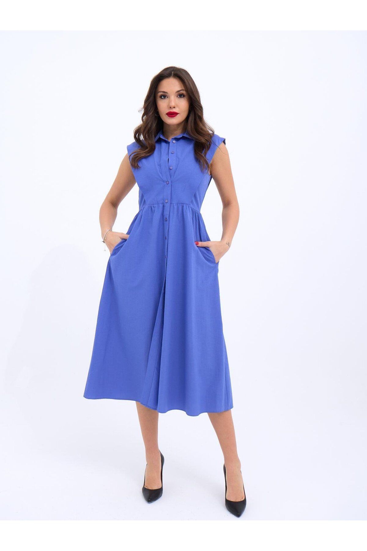 ARUZ MODA 6338 ELBİSE-MOR