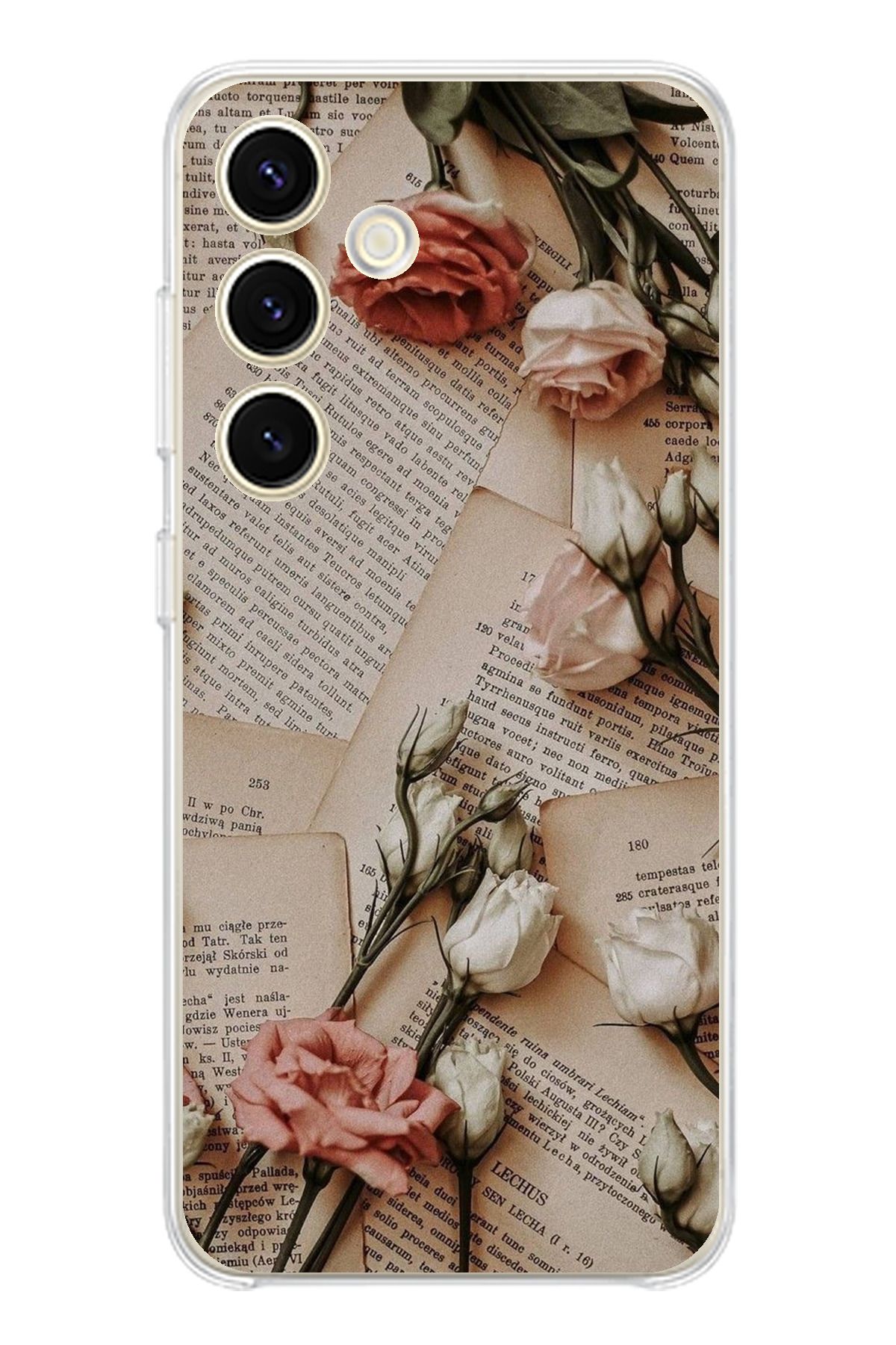 TechTree Samsung Galaxy S24 Uyumlu Retro Gazete Güller Tasarımlı Şeffaf Silikon Kılıf