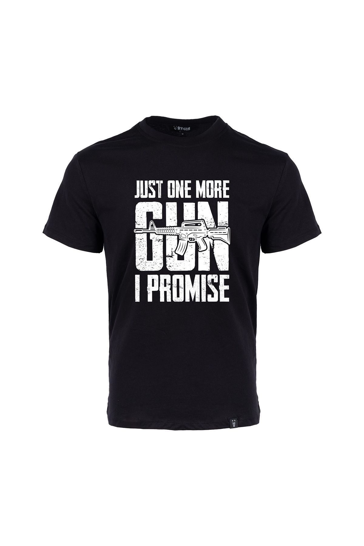 Aygır More Gun I Promise Baskılı Tişört Siyah