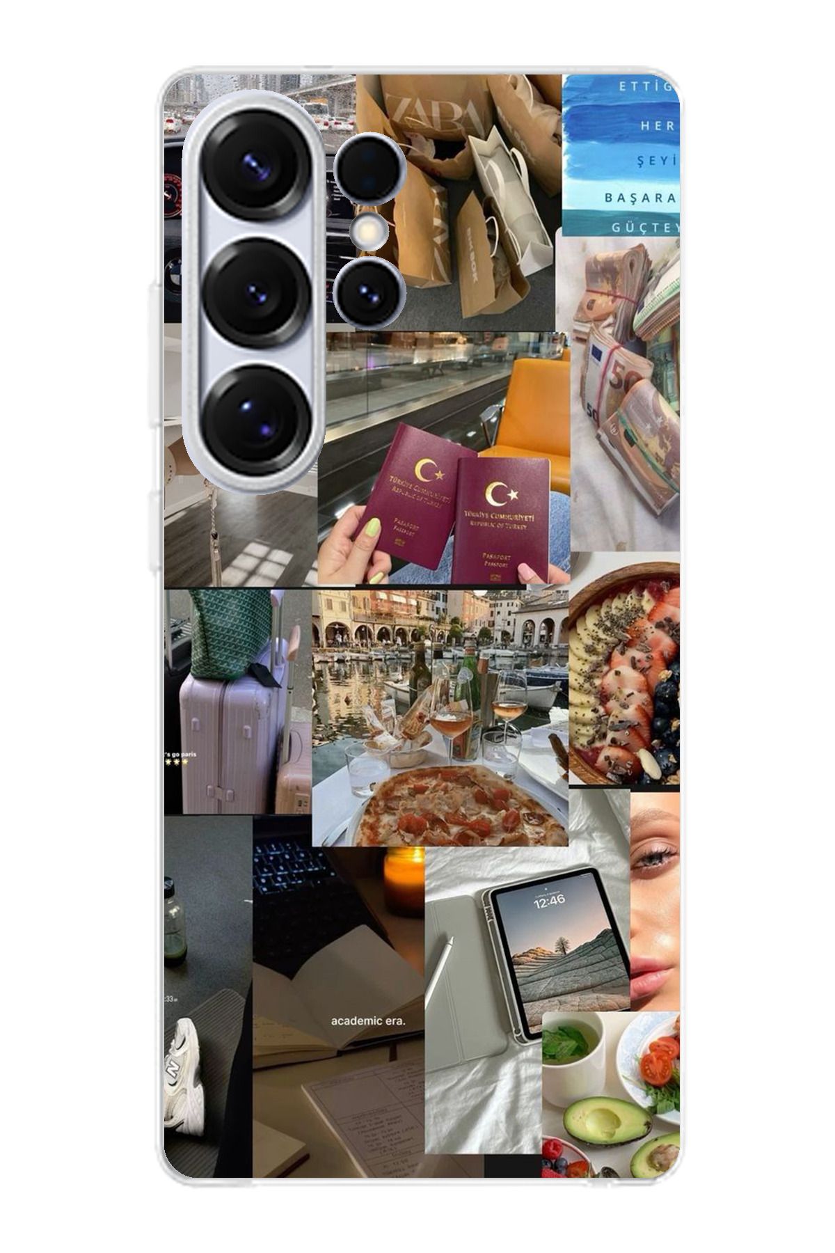 TechTree Samsung Galaxy S25 ULTRA Uyumlu Yeni Vision Board Hayal Panosu Tasarımlı Şeffaf Silikon Kılıf
